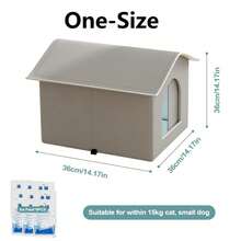 Outdoor Cat House Cooling Cat Nest Outdoor/Indoor Cat Warmth Cat House Four Seasons Universal Cat Bed Easy To Assemble,Foldable Oxford Cat House, Indoor & Outdoor, Rainproof, Thermo-Regulated, Waterproof, Stray Cat Shelter - Grey - View 3