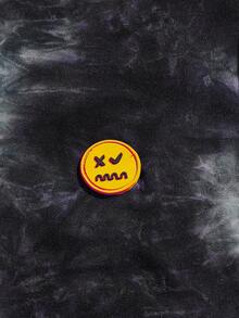 Manfinity BRENVOR Camiseta de manga corta con estampado de cara de dibujo animado en tie dye para hombre, para salir, para amigos