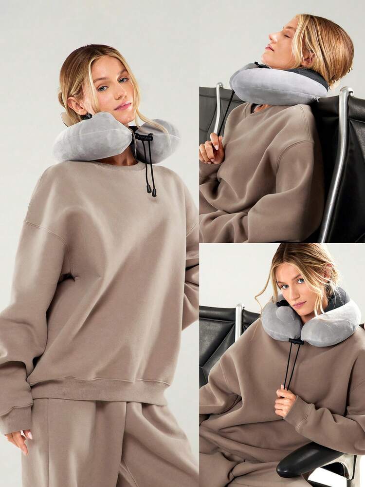 Oreiller de voyage gonflable en forme de U, doux et velouté, avec un soutien confortable, facile à ranger, réglable pour le cou. Idéal pour les voyages en avion, la conduite et l'usage quotidien.