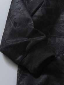 SHEIN 2 件套年轻男孩休闲纯色扎染运动衫 + 裤子，适合日常、上学、旅行、户外玩耍、春秋季 - 黑色 - 查看 5