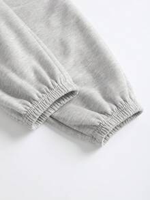 Tseoso 休闲宽松口袋纯色针织女裤 - 灰色 - 查看 7