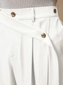 AKNOTIC Business Casual 男士休闲宽松松紧腰直筒斜纹布裤，适合夏季、度假、日常穿着、派对、情侣装、男士礼物 - 白色 - 查看 7