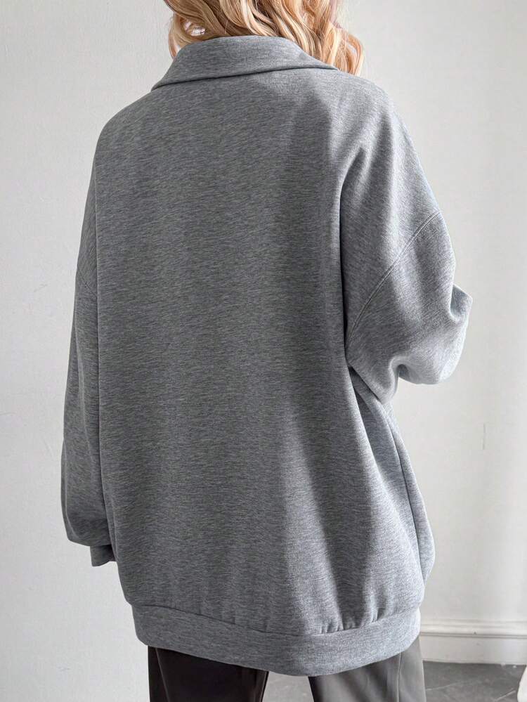 Women's Casual Letter Print Drop Shoulder Loose Sweatshirt, Autumn/Winter