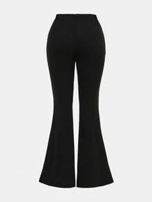 Girlism 少女休闲字母图案口袋连帽衫和喇叭裤套装，秋季 - 彩色 - 查看 15