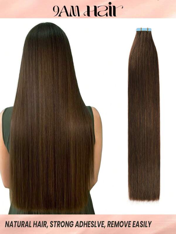 Tape In Hair Extensions 100% Remy Human Hair 12-24inches Straight Seamless Skin Weft Tape Hair Extensions 50g/Pack Tape In Hair Tape Ins Hair Extensions