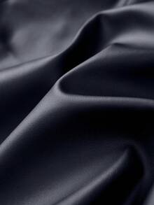 Franclia Quần short xếp ly đơn giản chất liệu da PU màu trơn, cài nút ở eo, mặc đi làm/đi chơi cho nữ - Màu xanh hải quân - Xem 5
