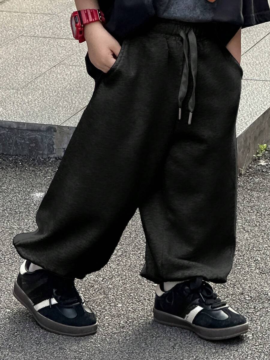 Dazy Kids Toddler Boys' Loose Casual Sports Pants, Autumn - Black - View 1