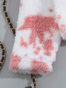 SHEIN Kleine Mädchen Lässig einfarbiges Trägerhemd, allover bedruckte Schlaghose und flauschige Jacke, Herbst