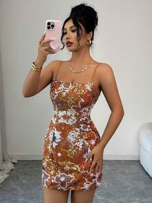 Rafferiza Women's Casual Party Vacation Spaghetti Strap Fashionable Sequin Sleeveless Dress Slay Diva Dress Summer Sexy Dress - Multicolor - View 5