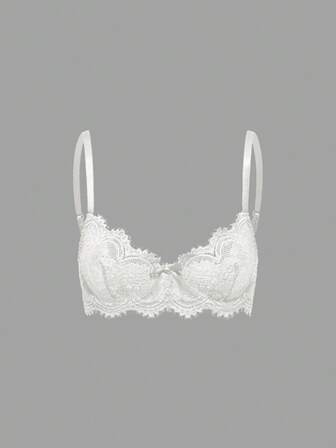 Goth Floral Lace Underwire Triangle Cup Bra