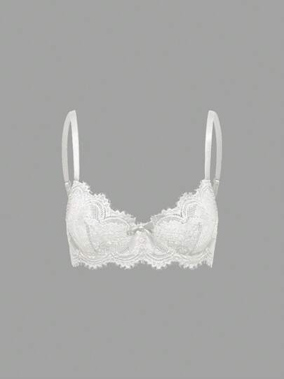 Goth Floral Lace Underwire Triangle Cup Bra