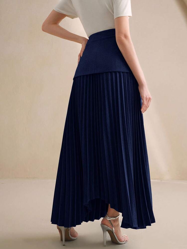 Elegant Women's Pleated Design Versatile Skirt, Suitable For Fall, Winter, New Year, Party, Wedding, Elegant, Chic, Stylish, Christmas