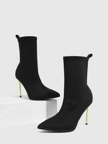 CUCCOO SZL 女式修身细高跟靴 - 黑色 - 查看 3