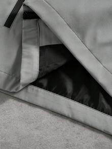 Manfinity Hypemode 男士休闲街头风拉链立领长袖防风夹克，灰色科技风夹克 - 淺灰色 - 查看 5