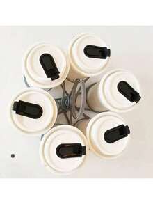 1个可折叠旋转便携式派对酒杯/咖啡杯塑料支架，可容纳6个杯子，创意饮料托架 - 彩色 - 查看 3