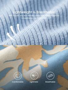 LUVLETTE Autumn And Winter Women Plus Purple Soft Cotton Basic Long T-Shirt & Patterned Pants Loungewear Pajama Set For Women Pants With Pockets Lingerie As Outerwear Lounge Sets Fall Pajamas - Blue - View 4