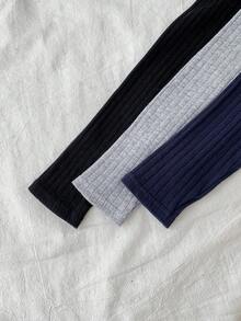 Tween 女童纯色圆领长袖运动街头风针织上衣，多件装 - 彩色 - 查看 5