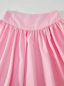 Sparklyn Bộ 2 áo phông rộng màu đen cổ chữ V in nơ hồng và chân váy xếp ly hình chữ V màu hồng cho bé gái tuổi teen, ngọt ngào và - Nhiều màu - Xem 8