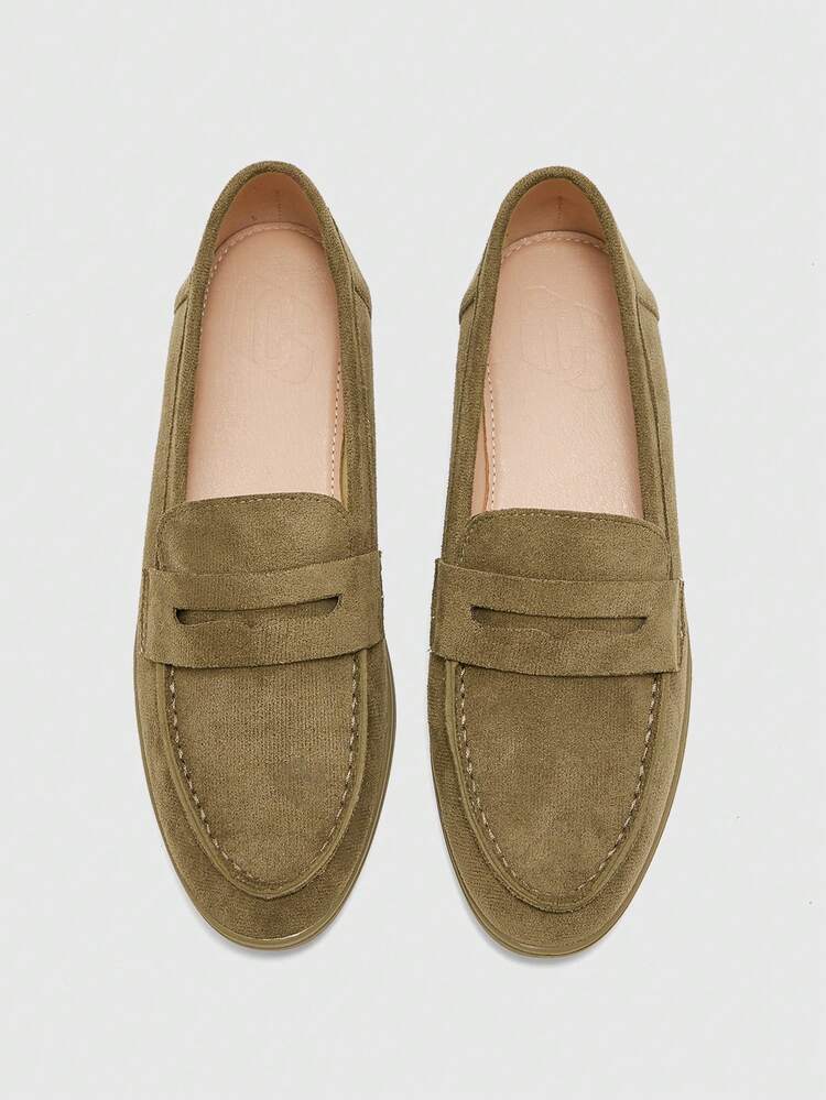 CUCCOO BIZCHIC Women's Fashionable Coffee-Colored Suede Comfortable Casual Loafers, Suitable For Commuting, Outdoor Walking, Work, Daily Wear, Versatile Flat Shoes For Christmas