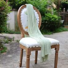 12 件粗棉布椅带，婚礼过道装饰椅带蝴蝶结设计，通用椅套椅带适用于婚宴派对酒店活动装饰 - 彩色 - 查看 21