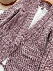 Franclia 女士优雅长袖简约日常西装外套 - 紅色 - 查看 5