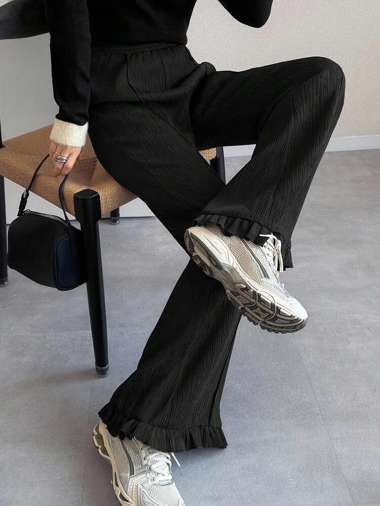 Women's Solid Color Flared Leg Comfortable Pants