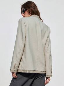 Aveloria Modichic Blazer elegante de estilo europeo con bloques de color a rayas, chaqueta versátil de alta gama para mujeres para el otoño - Multicolor - Ver 6