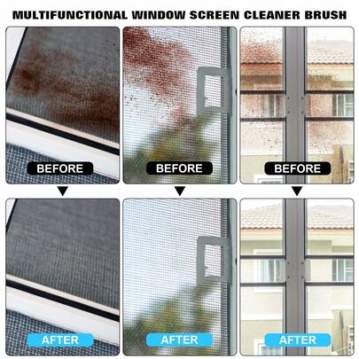 Mesh Screen Cleaner, Cleaning Brush For Window Screen Window Screen Cleaner, Wet And Dry Dual-Use Window Cleaning Kit, Screen Cleaner Tool Window Track Cleaning Tools Window Seal Cleaner