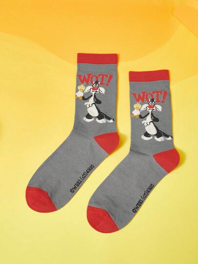 LOONEY TUNES X SHEIN Women Crew Socks