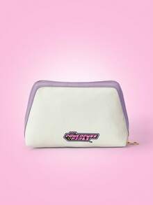 THE POWERPUFF GIRLS X SHEIN Women's Fashion Color Block Blossom, Bubbles, Buttercup Pattern Clutch - Beige - View 2