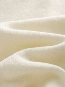 SHEIN Franclia 女式杏色圆领纽扣开衫、针织毛衣 - 杏色 - 查看 7