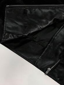 Amplova Women's Solid Color Minimalist Long Sleeve Faux Fur Jacket, Everyday Wear,Party Dresses For Women - Black - View 14