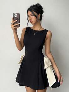 Aloruh Damen Neues Herbst/Winter Mini-Kleid, einfarbig in Weinrot, Fledermausärmel, tiefer V-Ausschnitt sexy & elegant, Partykleid, Satinkleid, Nachmittagstee-Kleid, Datekleid