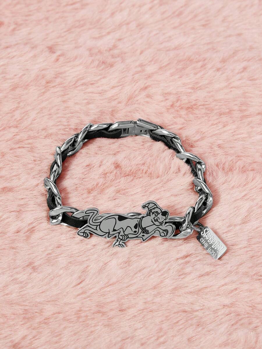 SCOOBY-DOO X SHEIN Unisex Cartoon Puppy Escape Bracelet Christmas Gift - Silver - View 1
