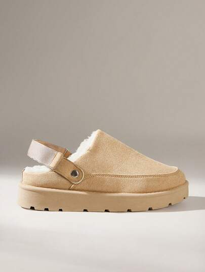 Solecia 女士时尚舒适厚底勃肯鞋，高品质闭趾/露跟一脚蹬雪地靴