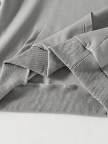 SHEIN 2件套青少年男童图案连帽运动衫和运动裤休闲装 - 灰色 - 查看 8