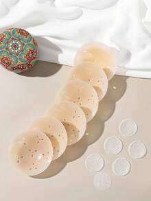 Women's Breathable Silicone Invisible Nipple Covers, Suitable For Daily And Formal Occasions - Beige - View 3