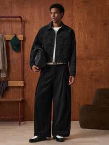 SWAVVY 男士休闲百搭麂皮绒单排扣长袖外套，秋季款 - 彩色 - 查看 6