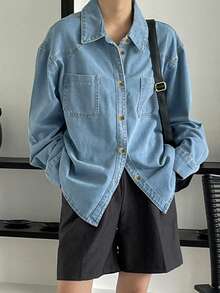 DAZY 女士长袖牛仔上衣