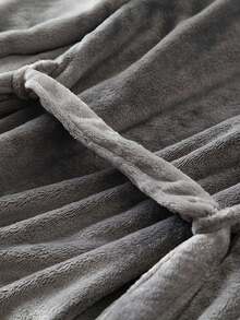 1pc Women's Woolen Bathrobe, Ultra-Soft And Comfortable, Lightweight Side Pocket, Made Of Microfiber Summer Wedding Home Bathroom Decor Back To School - 深灰色 - 查看 7