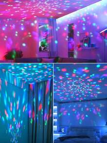 1 pieza Luz de ambiente de cielo estrellado, Luz de escenario LED (alimentada por USB) Luz de ambiente, Lámpara decorativa creativa para el hogar, Para uso en interiores en dormitorio, sala de estar, sala de juegos, luz nocturna para decoración de festivales y fiestas, Decoración para el hogar, KTV, bodas y celebraciones de festivales - Negro - Ver 7