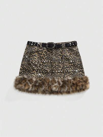 Grunge Punk تنورة جينز قصيرة بطبعة نمر بوحي من الغرانج والبنك للحفلات والنوادي والمهرجانات الموسيقية، مقاسات كبيرة، تصميم أفانغارد جريء للنساء ذوات المقاسات الكبيرة