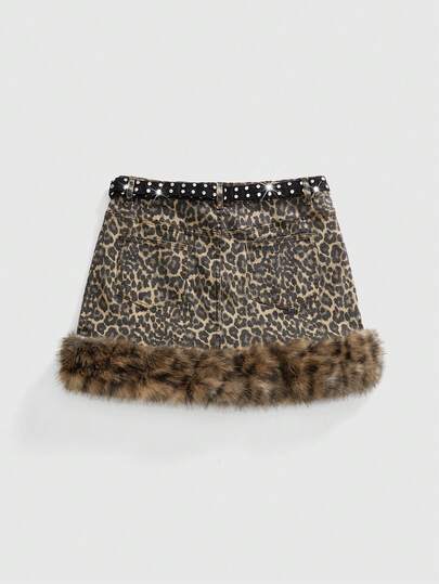 Grunge Punk تنورة جينز قصيرة بطبعة نمر بوحي من الغرانج والبنك للحفلات والنوادي والمهرجانات الموسيقية، مقاسات كبيرة، تصميم أفانغارد جريء للنساء ذوات المقاسات الكبيرة