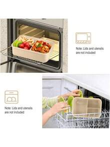 1个成人便当盒，1200毫升午餐盒，防漏午餐盒，带餐具，三格午餐盒，粉色/蓝色/卡其色/绿色圣诞礼物