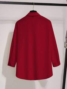 Franclia 女式优雅休闲七分袖褶边衬衫