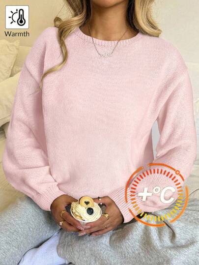 SHEIN Teen Girls Sweaters Casual Lantern Sleeve Cropped Girls Solid Color Long Sleeve Sweater, Gray Sweater, Autumn Sweater, Autumn Girls Sweater, Girls Sweater, Autumn Sweater, Autumn Clothing, Outgoing, Pink Sweater Teen Girl Sweater Cute Sweater Women Sweater Plain Sweatshirts For Teens