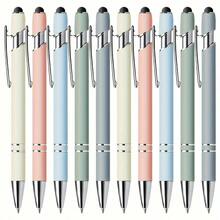 Paquete de 10 bolígrafos retráctiles de metal con puntas de lápiz táctil para pantalla - Punta media, escritura suave, agarre antideslizante, compatible con varios dispositivos - Ideal para uso diario, a partir de 14 años, de vuelta a la escuela - Multicolor - Ver 1