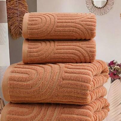 QIBHI 1/2/3件100%纯棉提花（轻质）面料，不厚，选择毛巾/浴巾，多种尺寸可选，方便居家旅行、客人使用，棉质毛巾布，吸水柔软，适用于浴室、游泳池，奢华选择您喜欢的尺寸