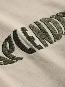 DAZY Colour Block Letter Graphic Raglan Sleeve Crop Tee - Beige - View 6