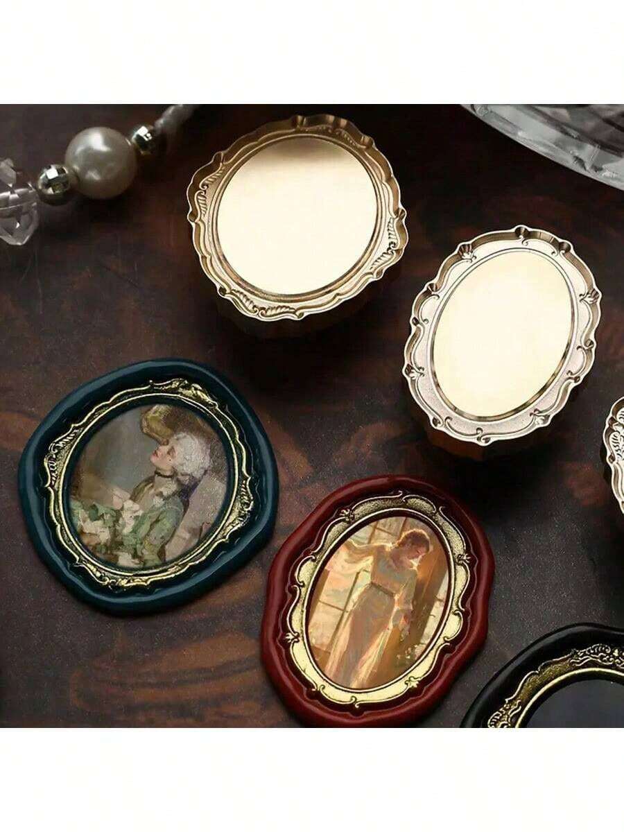 1个复古风格蜡封印章头，采用独特的铜质浮雕边框设计，非常适合用于婚礼请柬、礼品/贺卡装饰、剪贴簿、书签装饰、学习用品、返校用品等。 - 多尺寸 - 查看 1